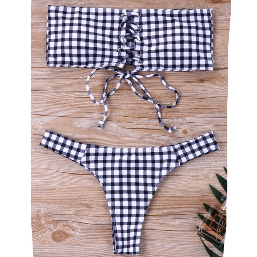 Plaid bikini set
